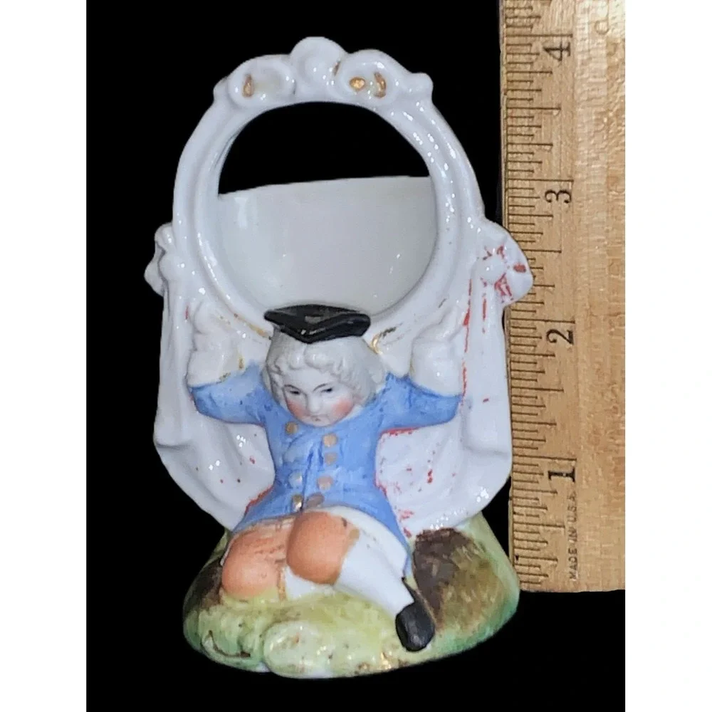Antique Late 19th Century German Porcelain Figural Spill Vase Cigar Fairing Vtg